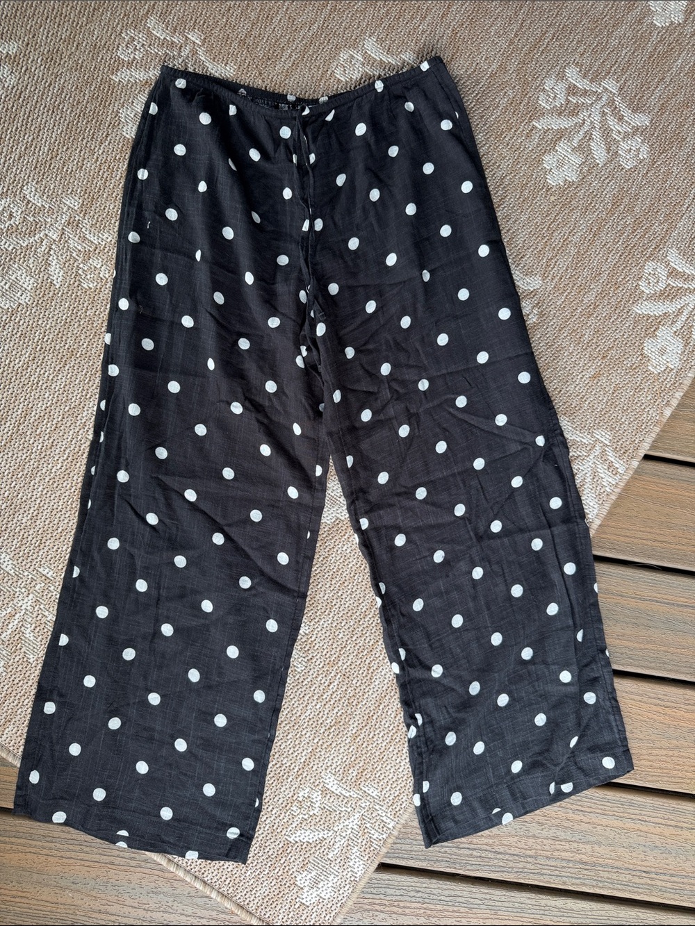 NWT Shade & Shore Black and White Polka Dot Pull-On Pants